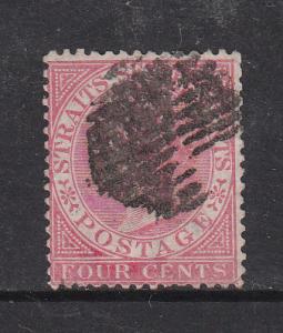 Straits Settlements 1867 Sc 11 QV 4c rose Used