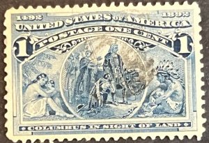 Scott#: 230 - Columbian: Columbus in Sight of Land 1¢ 1893 ABNC used - Lot 6