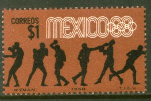 MEXICO 994, $1P Boxing 4th Pre-Olympic Set MINT, NH. VF.