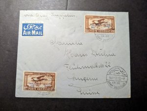 1931 Egypt Airmail LZ 127 Graf Zeppelin Cover Cairo to Lucerne Switzerland