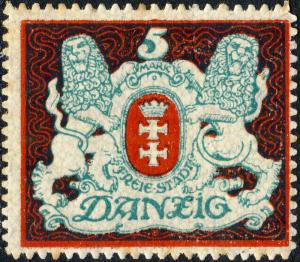 DANZIG - 1921 - Mi.87X 5Mk red & green - Mint*