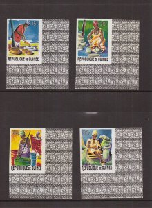 Guinea  #376-379,C71-C72    MNH  1965 handicrafts  Imperforated