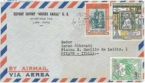 27328 - PERU - POSTAL HISTORY - AIRMAIL COVER to ITALY 1960 Birds TOBACCO