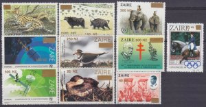 1994 Zaire 1101-1110 Overprint - Space, Fauna, Olympic Games 11,00 €