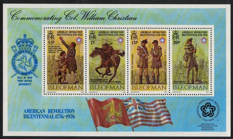 Isle of Man American Revolution MS 1976 MNH SC#81a SG#MS79