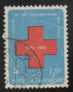 Indonesia Scott 601 Used Red Cross stamp