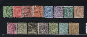 GREAT BRITAIN SCOTT #159-172/183 1912-1922 GEORGE V DEFINITIVES WMK 33- USED