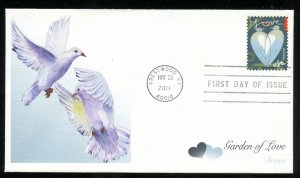 US 4537 Garden of Love Doves UA Fleetwood cachet FDC