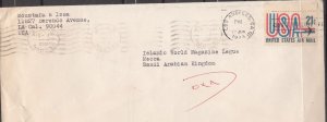 1973  USA COVER TO SAUDI ARABIA W/ VERY CLEAR, MECCA, JEDDAH ,  USA,  POSTMARK