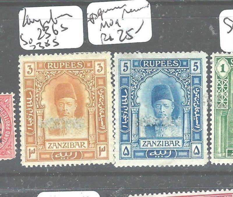 ZANZIBAR (PP1606B) SG 236S, 238S SPECIMEN, RUBBED OUT MOG