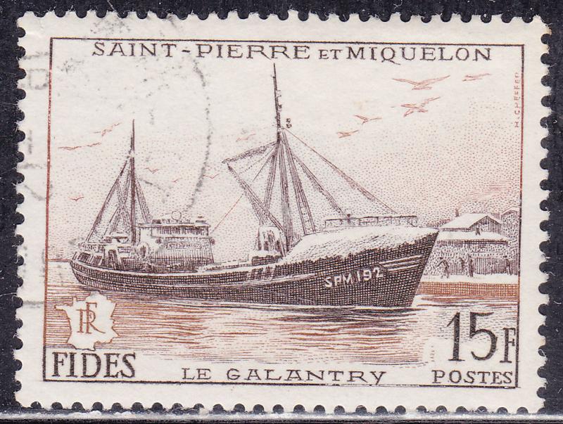 St. Pierre & Miquelon 350 USED 1956 Le Galantry SPM192