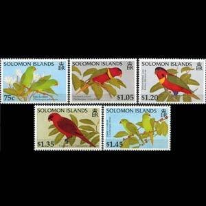 SOLOMON IS. 1996 - Scott# 818-22 Parrots Set of 5 NH