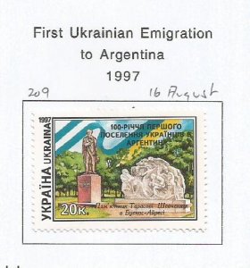 UKRAINE - 1997 - 1st Ukrainian Emigration to Argentina - Perf Single Stamp-M L H