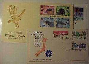 TRISTAN ,FALKLAND, NZ ,FDC 1970 / 1988