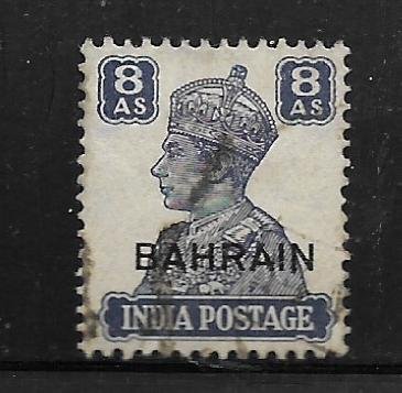 BAHRAIN, 50, USED, INDIAN STAMPS OF 1941-43, OVPTD