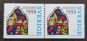 *FREE SHIP Sweden Christmas 1999 Stained Glass Window (booklet stamp) MNH