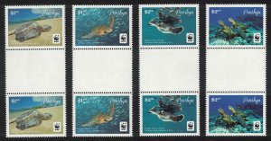 Penrhyn WWF Pacific Green Turtle 'Chelonia mydas' Gutter Pairs 2014 MNH