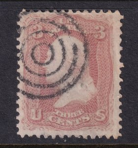 1861 Washington 3c rose Sc 65 used single FVF stamp target cancel (N7