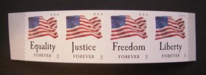 Scott 4633-36 or 4636b, Forever Flags, Strip of 4, MNH Coil Beauties