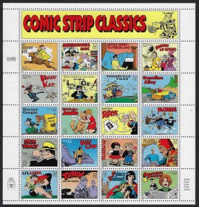 U.S.  #3000 Sheet of 20 MNH; 32c Comic Strip Classics (1995)