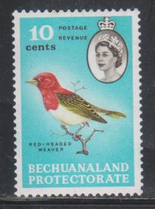 Bechuanaland Protectorate, 10c Red-headed weaver (SC# 186) MH