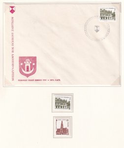 SA21d Poland 1975 Architectural Heritage Year FDC + mint stamps