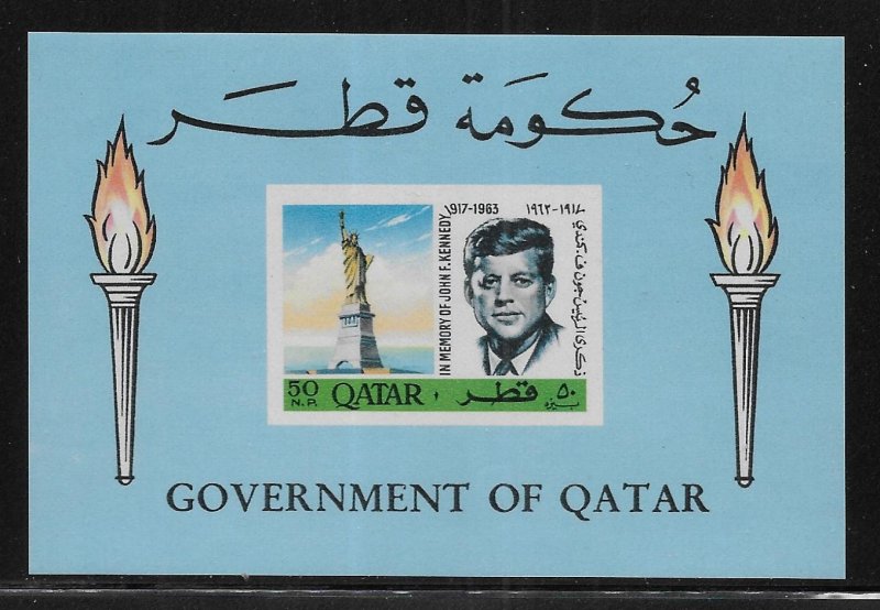 Qatar 102B Kennedy s.s.  MNH c.v. $42.50 (z1)