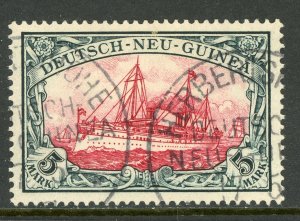 Germany 1901 New Guinea 5 Mark Slate & Carmine Yacht Unwmk Scott # 19 VFU W976