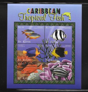 FISH - ST KITTS #488  SHEET OF 9  MNH