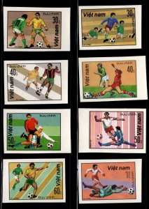 Unified Viet Nam Scott 1180-1187  Imperforate Soccer set NGAI