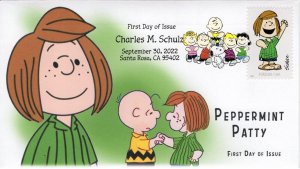 22-246, 2022 ,Charles M Schulz, Digital Color Postmark, First Day Cover, Peanuts