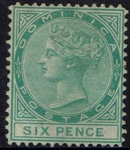 DOMINICA 1877 QV 6D WMK CROWN CC PERF 14 