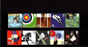 KAPPYSTAMPS GB-21 GB 2009 Sport, Olympics & Paralympics set of 10 in Strips MNH