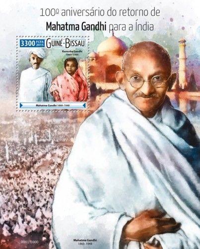 Mahatma Gandhi Nobel Prize Politics Guinea-Bissau MNH stamp set