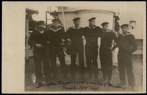 Germany Empire WWI Navy Ship SMS Rheinland Crew  RPPC G63762