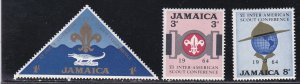Jamaica # 233-235, Scouting Conference, Mint LH, 1/3 Cat.