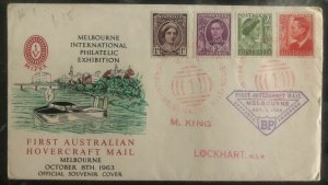 1963 Melbourne Australia First Day Cover FDC To Lockhart First Hovercraft Mail