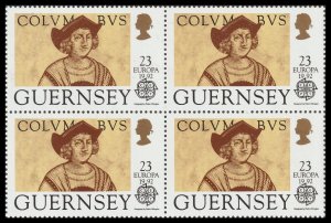 Guernsey 556 Christopher Columbus Portrait 23p block 4 MNH 1992