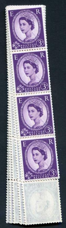 S79 3d Deep Lilac Crowns Wmk U/M Coil Strip 59