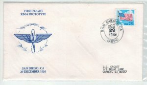 1989 FIRST FLIGHT XB-24 PROTOTYPE San Diego CA Cachet/Cancel Aviation History