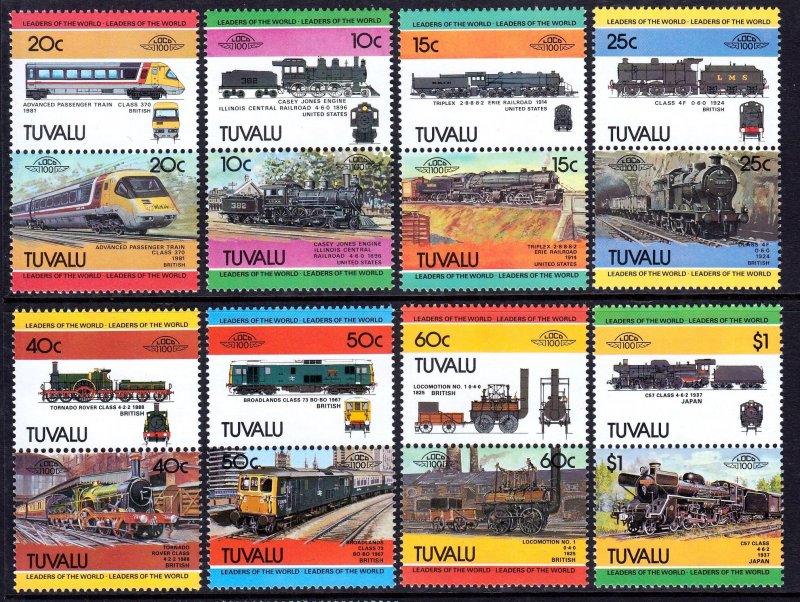 Tuvalu 1984 Locomotives Complete Mint MNH Set SG253-268