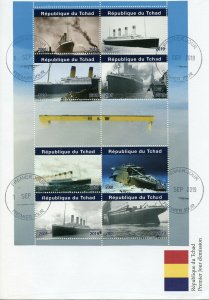 Titanic Stamps Chad 2019 FDC Ocean Liners Boats Ships Nautical 8v M/S