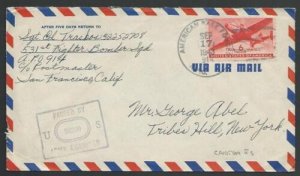 GILBERT & ELLICE IS WW2 1943 cover US Forces on Canton Island FPO 914......25811 