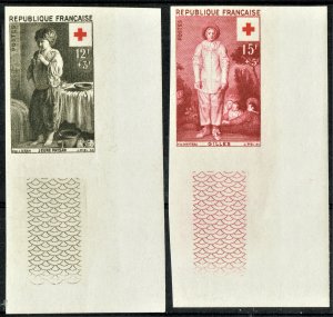 [st3528] France 1956 Scott#B309/10 mnh-red cross IMPERFORATED