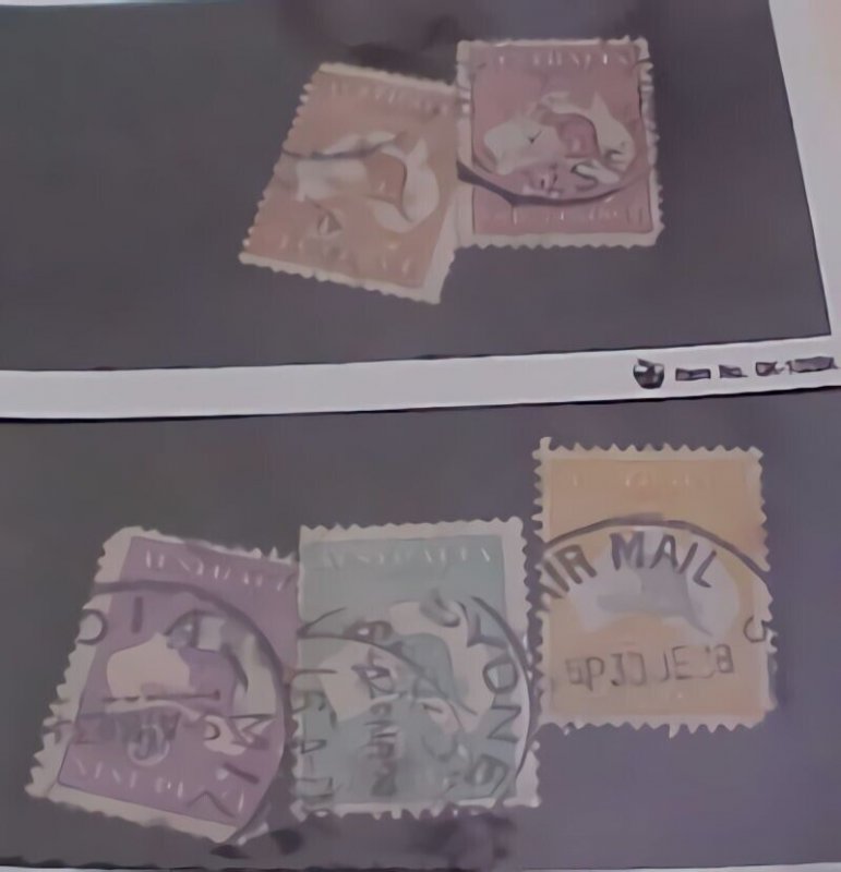 AUSTRALIA STAMP KANGAROO #74,107,108,109,135  cat.$130.00  USED