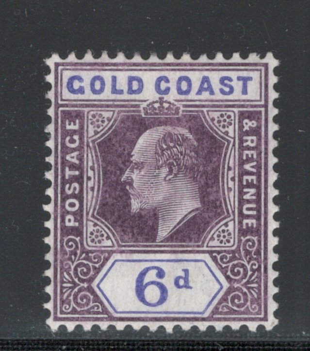 Gold Coast 1906 King Edward VII 6p Scott # 54 MH