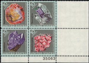 Scott # 1541a 1974 10c multi Litho& Mineral Heritage ; TAGGED Plate Block - L...