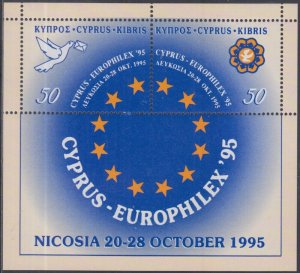 CYPRUS Sc # 871a-b CPL MNH S/S EUROPHILEX STAMP EXHIBITION 1995