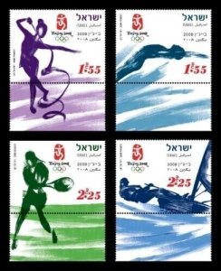 ISRAEL 2008 - The Olympic Games - Beijing 2008 - Scott# 1738-41 - MNH