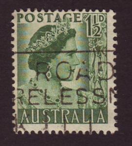 Australia 1950 Sc#230, SG#236 1-1/2d Green KGVI, Queens, USED